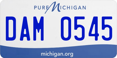 MI license plate DAM0545