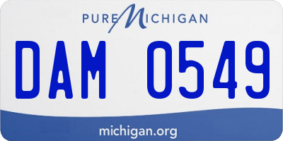MI license plate DAM0549