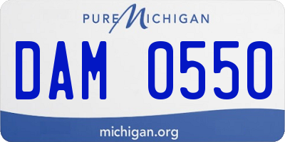 MI license plate DAM0550