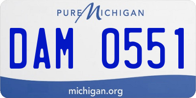 MI license plate DAM0551
