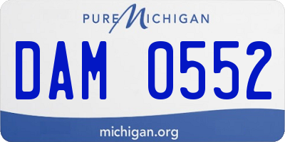 MI license plate DAM0552