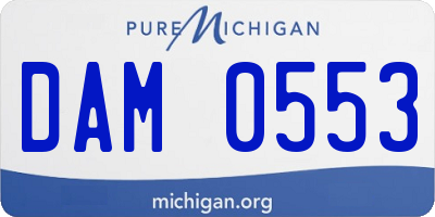 MI license plate DAM0553