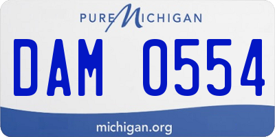 MI license plate DAM0554