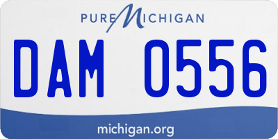MI license plate DAM0556