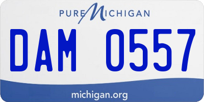 MI license plate DAM0557