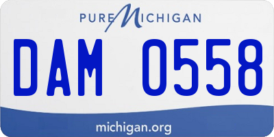 MI license plate DAM0558