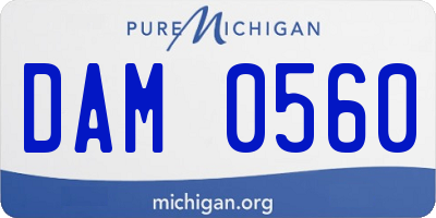 MI license plate DAM0560