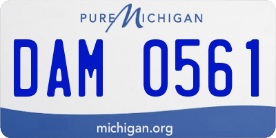 MI license plate DAM0561