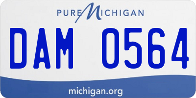 MI license plate DAM0564