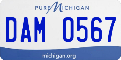 MI license plate DAM0567