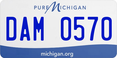 MI license plate DAM0570