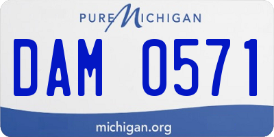 MI license plate DAM0571