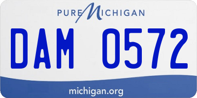 MI license plate DAM0572