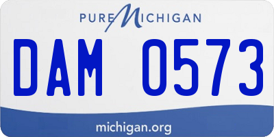 MI license plate DAM0573