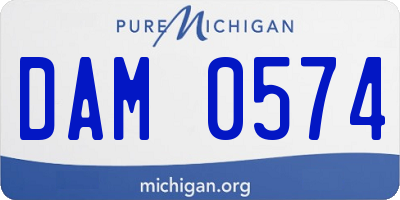 MI license plate DAM0574