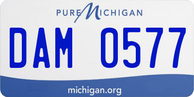 MI license plate DAM0577