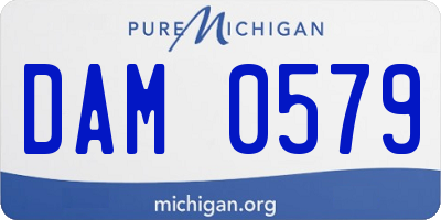 MI license plate DAM0579