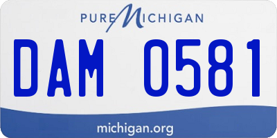 MI license plate DAM0581