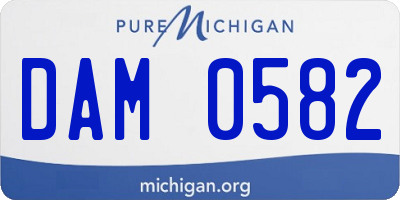 MI license plate DAM0582