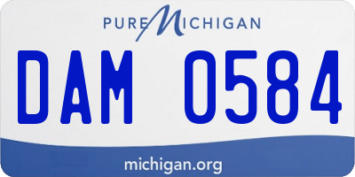 MI license plate DAM0584