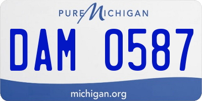 MI license plate DAM0587