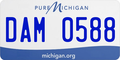 MI license plate DAM0588