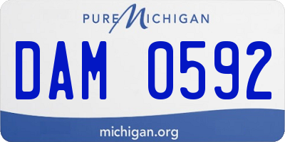 MI license plate DAM0592