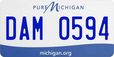 MI license plate DAM0594