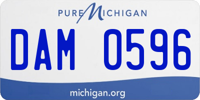 MI license plate DAM0596