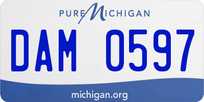 MI license plate DAM0597