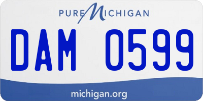 MI license plate DAM0599