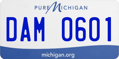 MI license plate DAM0601