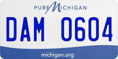 MI license plate DAM0604
