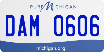 MI license plate DAM0606