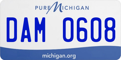 MI license plate DAM0608