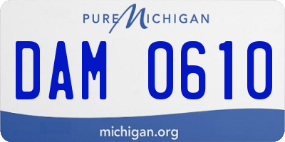 MI license plate DAM0610