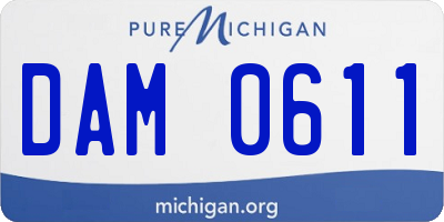 MI license plate DAM0611