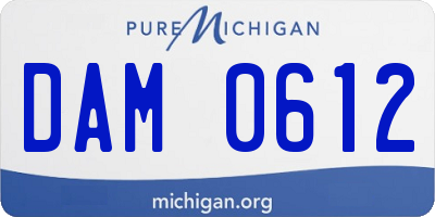 MI license plate DAM0612