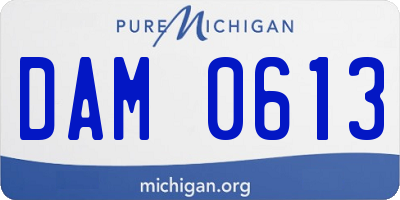 MI license plate DAM0613