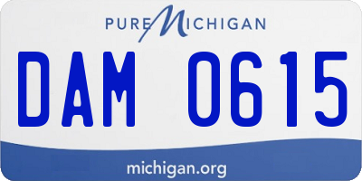 MI license plate DAM0615