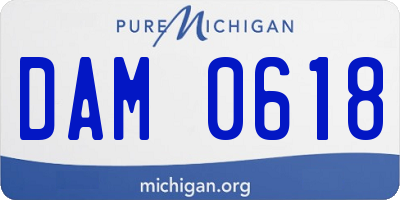 MI license plate DAM0618
