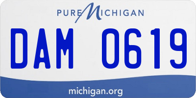 MI license plate DAM0619