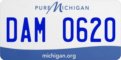 MI license plate DAM0620