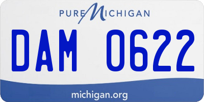 MI license plate DAM0622