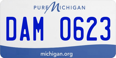 MI license plate DAM0623