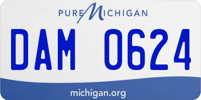 MI license plate DAM0624