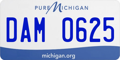 MI license plate DAM0625