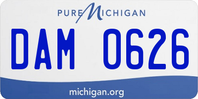MI license plate DAM0626