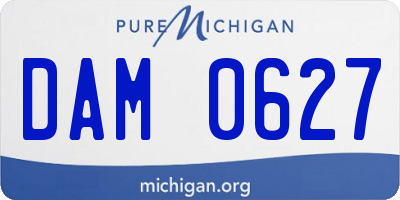 MI license plate DAM0627