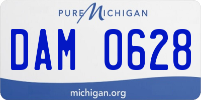 MI license plate DAM0628